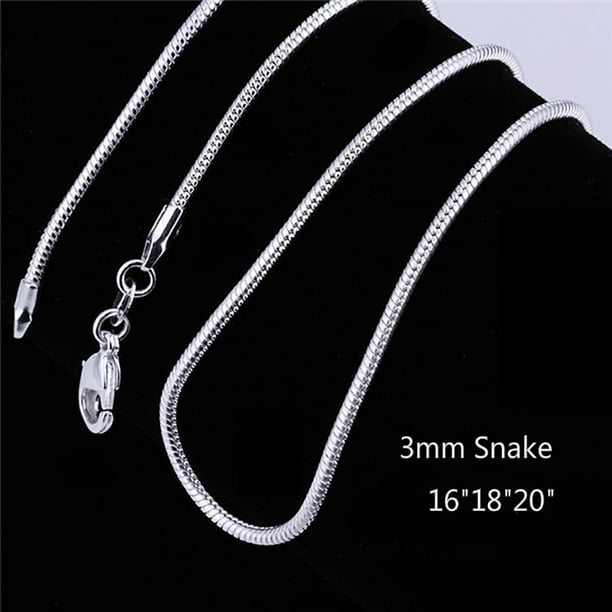 925 Sterling Silver 3mm Box Chain 18 Inch 925 Sterling Silver 3mm Box Chain 18 Inch